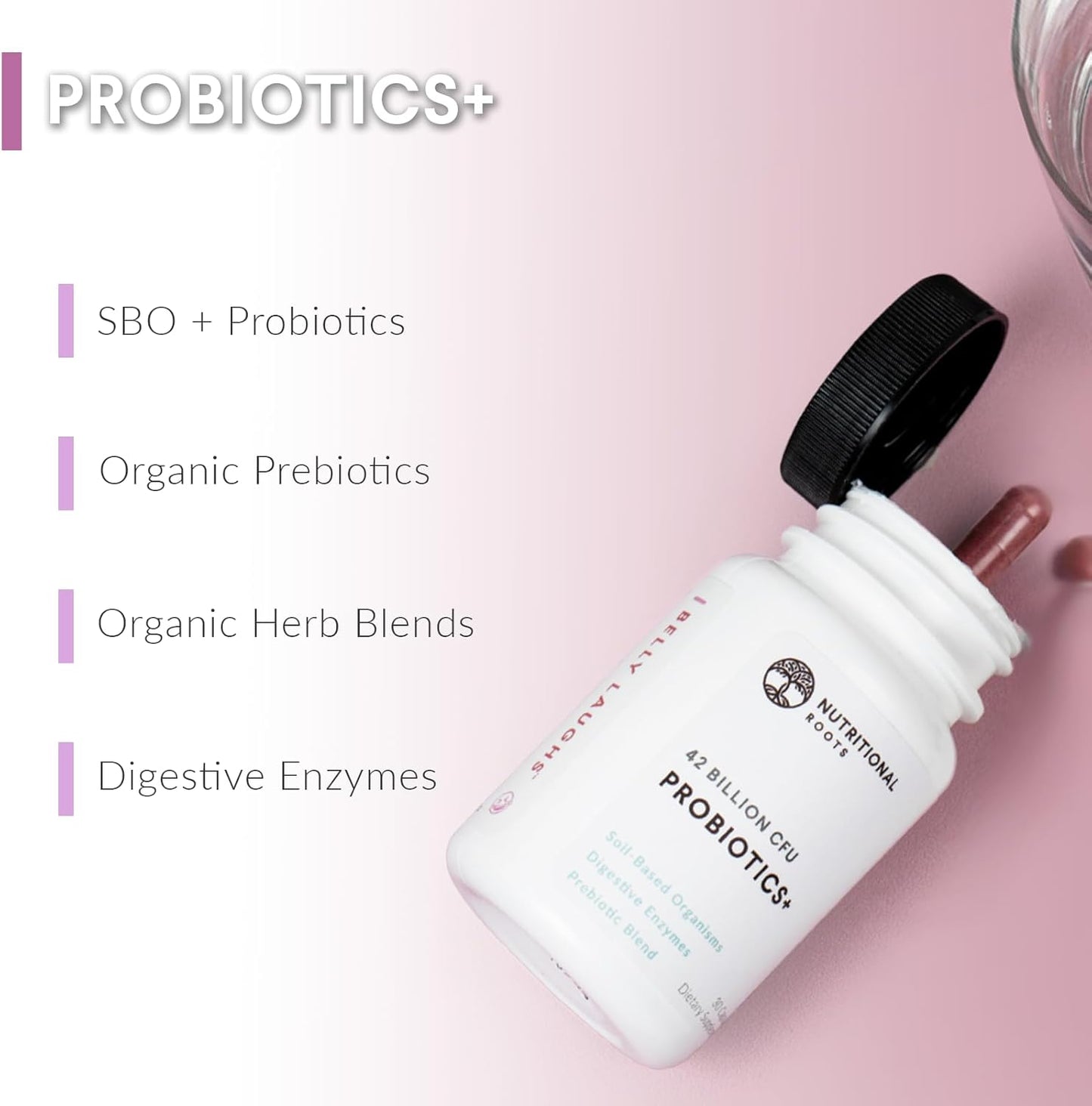 Probiotics + - Soil-Based Organisms, Probiotics, Prebiotics - Digestive Enzymes - Delay Release - Dietary Supplement - 1 Month Supply - 30 Capsules