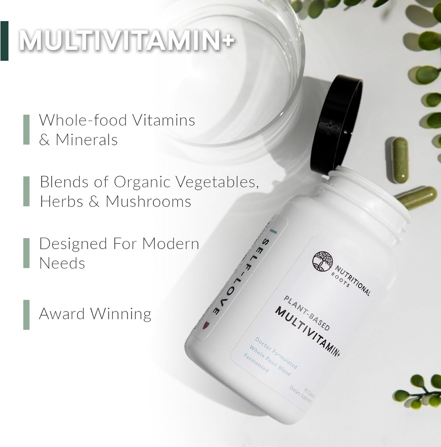 Multivitamin+, Award-Winning Plant-Based (Vegan) Multivitamin, Organic Vegetables & Herbs, Fermented Vitamins, Probiotics, Doctor's Choice, 45 Servings