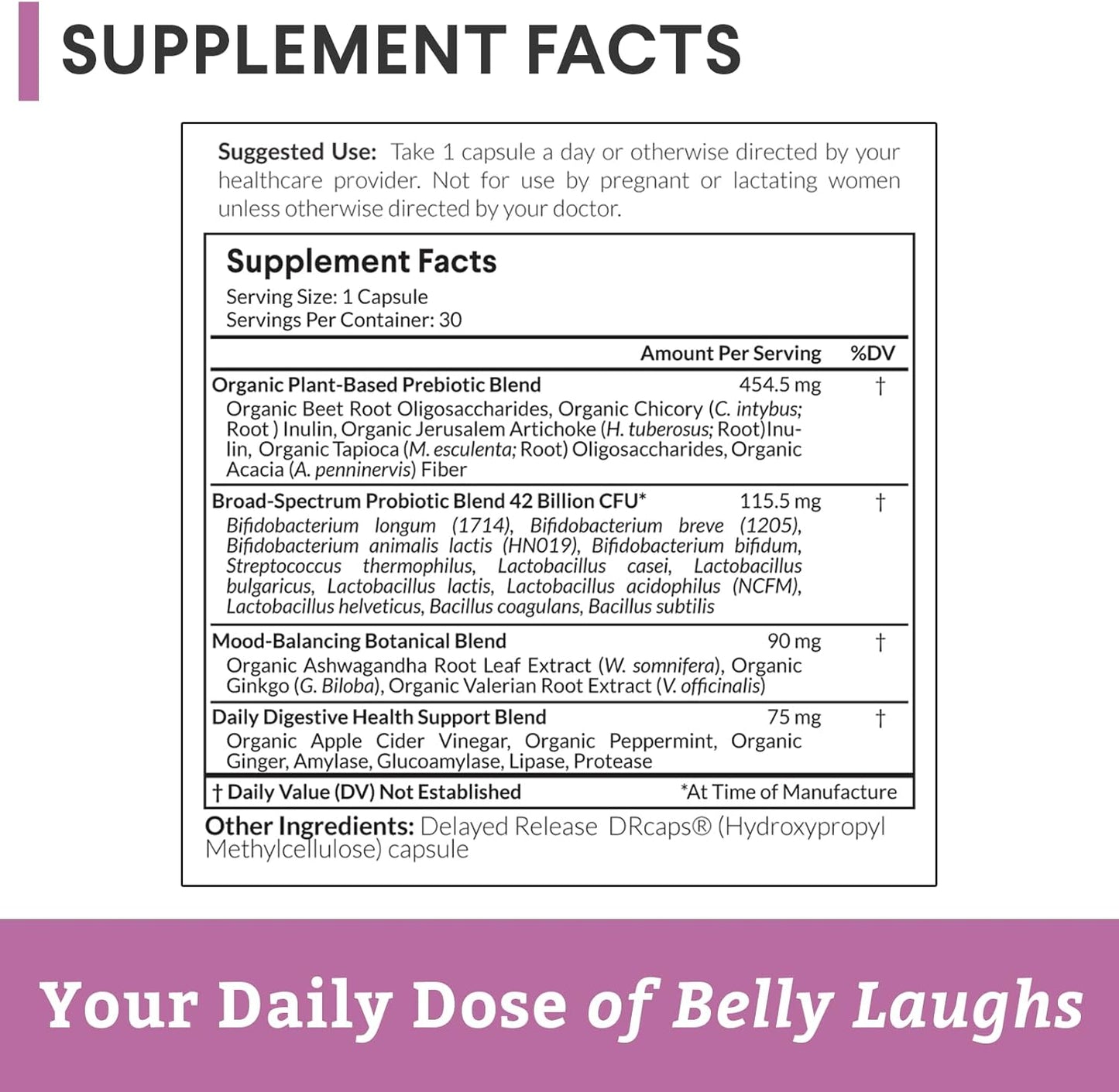 Probiotics + - Soil-Based Organisms, Probiotics, Prebiotics - Digestive Enzymes - Delay Release - Dietary Supplement - 1 Month Supply - 30 Capsules