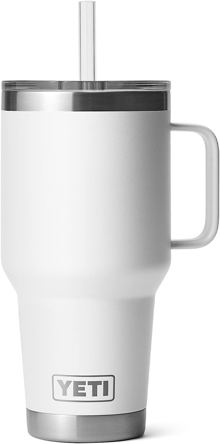 YETI Rambler 42 oz Straw Mug, Vacuum Insulated, Stainless Steel, White