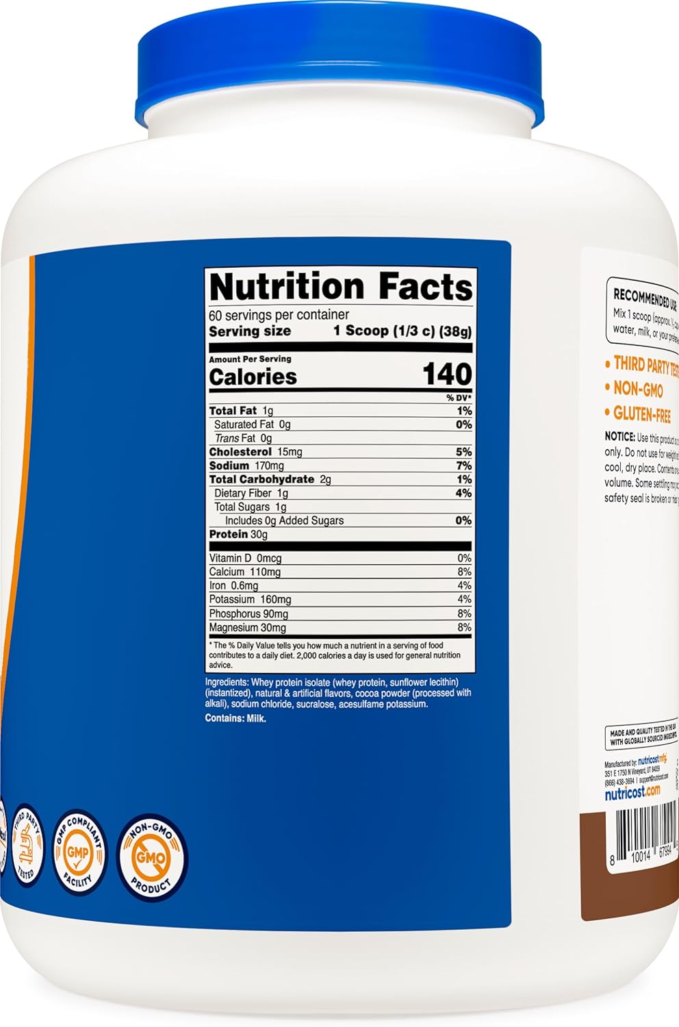 Nutricost Whey Protein Isolate Powder (Milk Chocolate) 5LBS