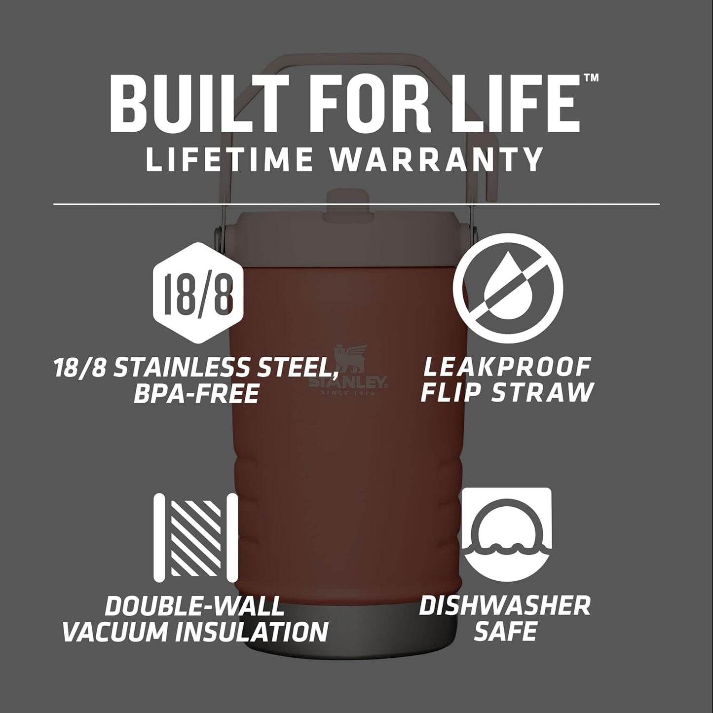 Stanley IceFlow Stainless Steel Tumbler with Straw, Vacuum Insulated Water Bottle for Home, Office or Car, Reusable Cup with Straw Leakproof Flip