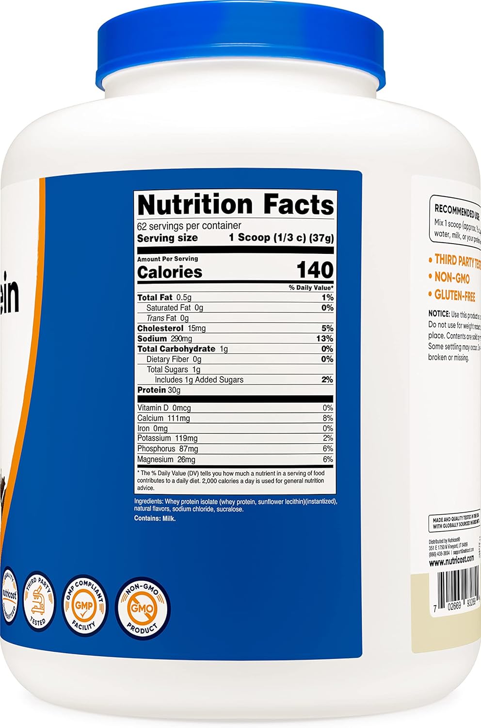 Nutricost Whey Protein Isolate Powder (Milk Chocolate) 5LBS