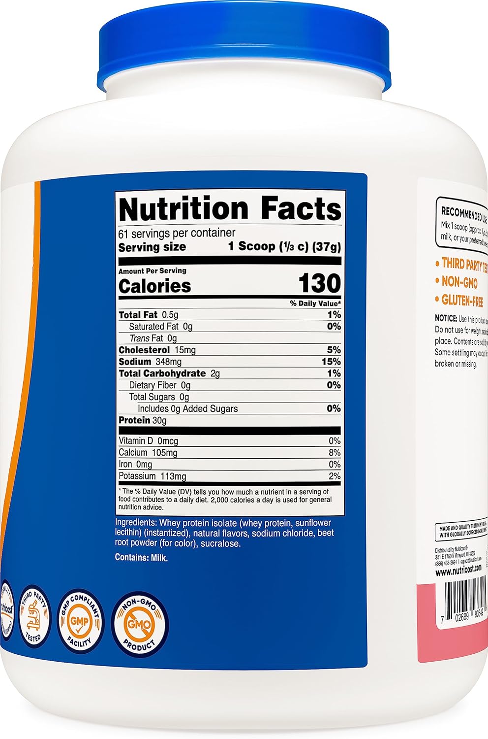 Nutricost Whey Protein Isolate Powder (Milk Chocolate) 5LBS