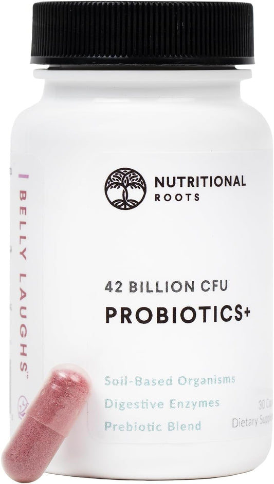 Probiotics + - Soil-Based Organisms, Probiotics, Prebiotics - Digestive Enzymes - Delay Release - Dietary Supplement - 1 Month Supply - 30 Capsules