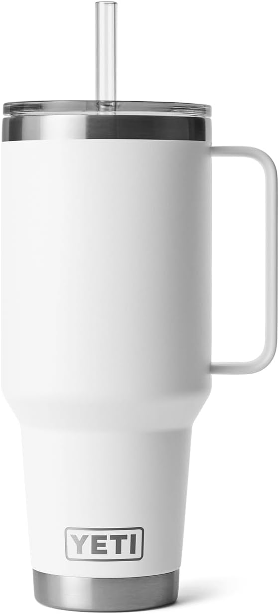 YETI Rambler 42 oz Straw Mug, Vacuum Insulated, Stainless Steel, White