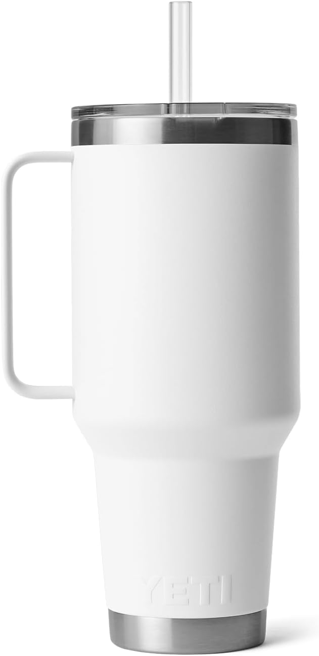 YETI Rambler 42 oz Straw Mug, Vacuum Insulated, Stainless Steel, White