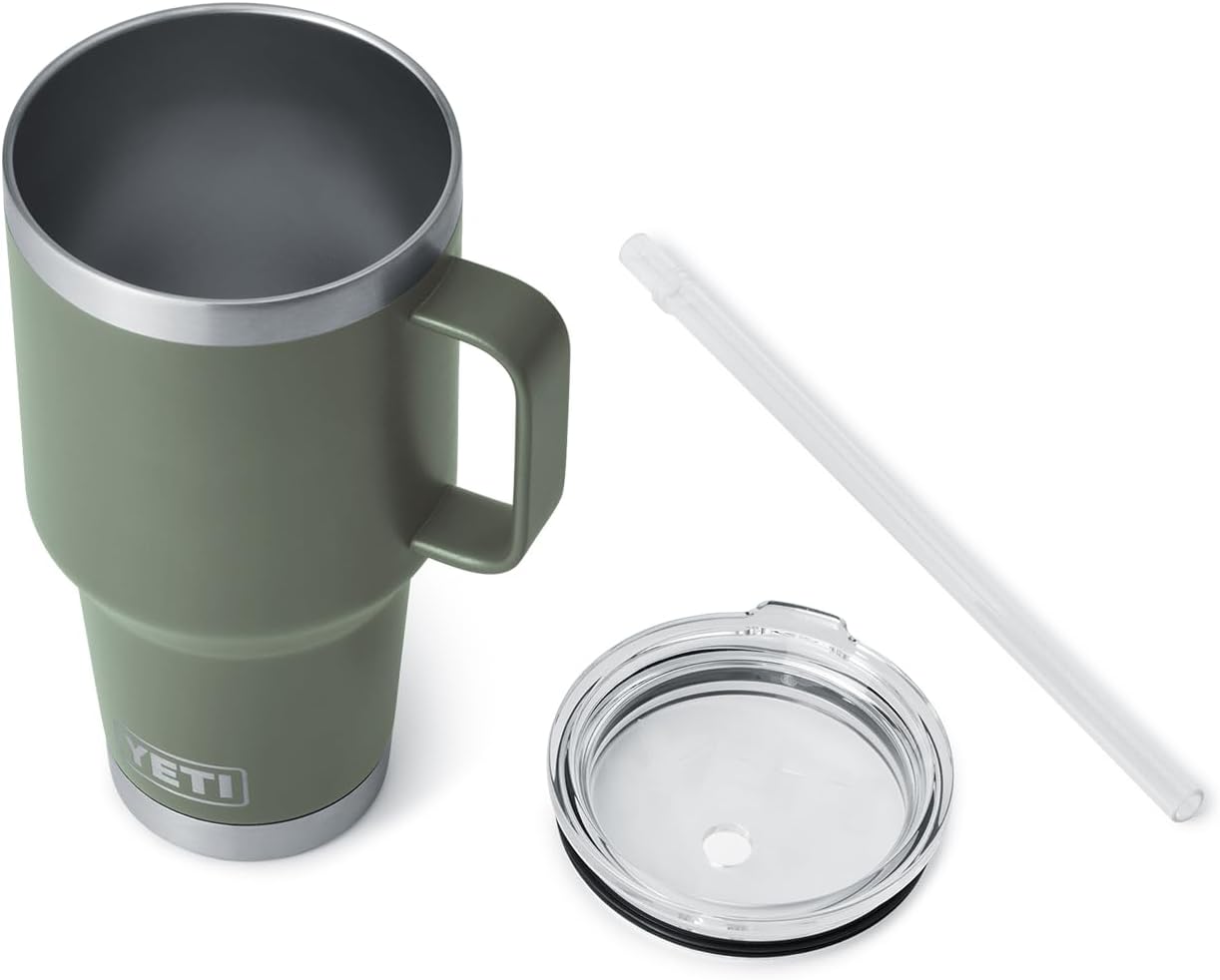 YETI Rambler 42 oz Straw Mug, Vacuum Insulated, Stainless Steel, White