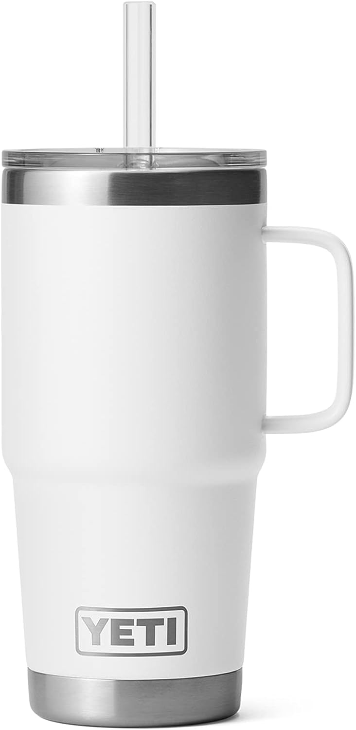 YETI Rambler 42 oz Straw Mug, Vacuum Insulated, Stainless Steel, White