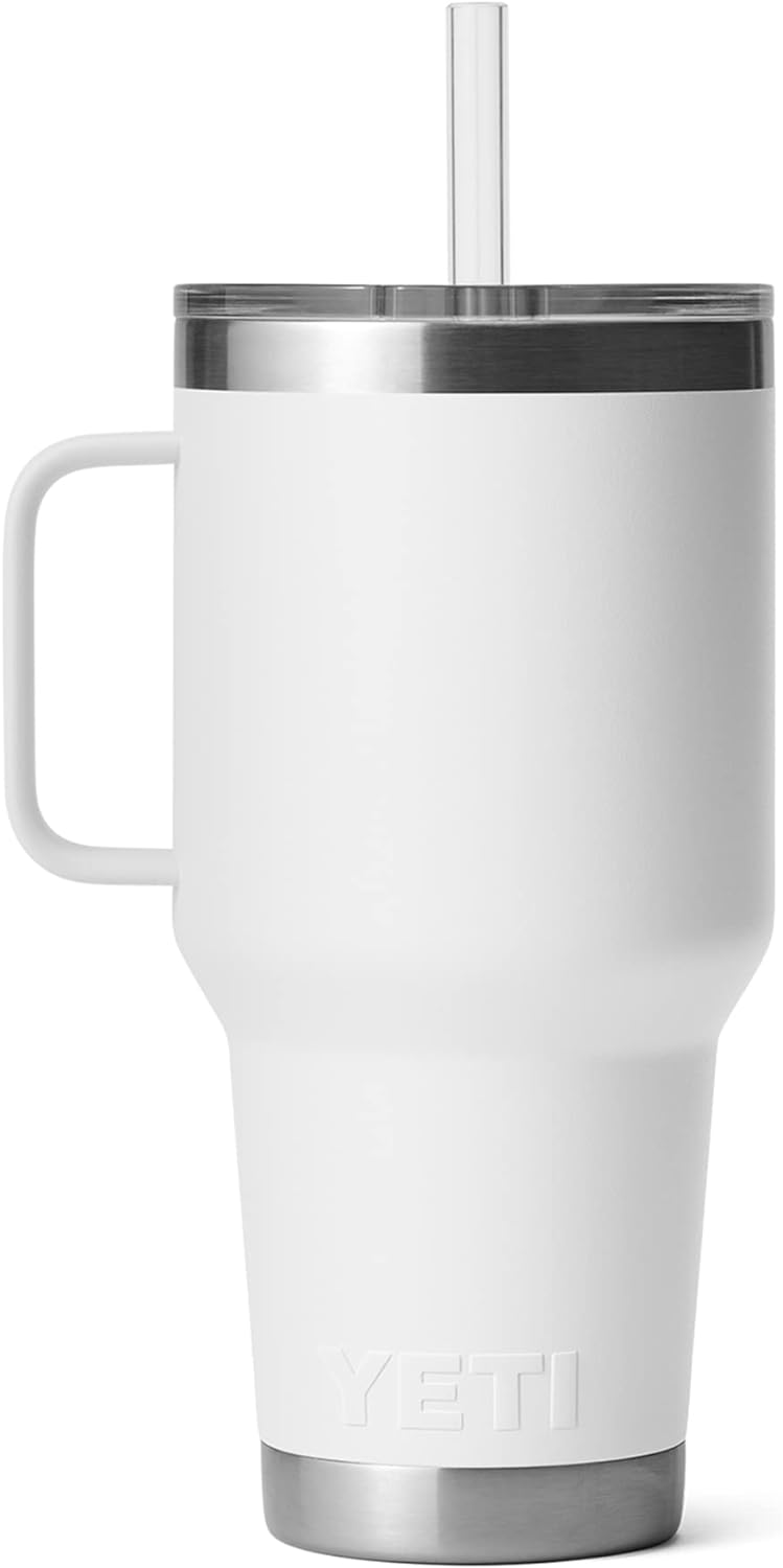 YETI Rambler 42 oz Straw Mug, Vacuum Insulated, Stainless Steel, White