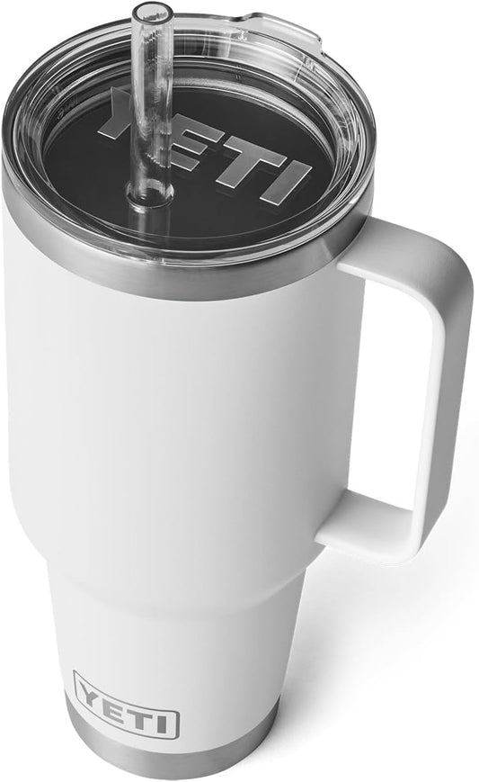 YETI Rambler 42 oz Straw Mug, Vacuum Insulated, Stainless Steel, White