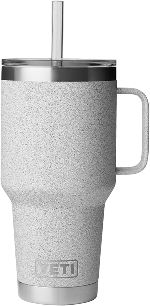 YETI Rambler 42 oz Straw Mug, Vacuum Insulated, Stainless Steel, White