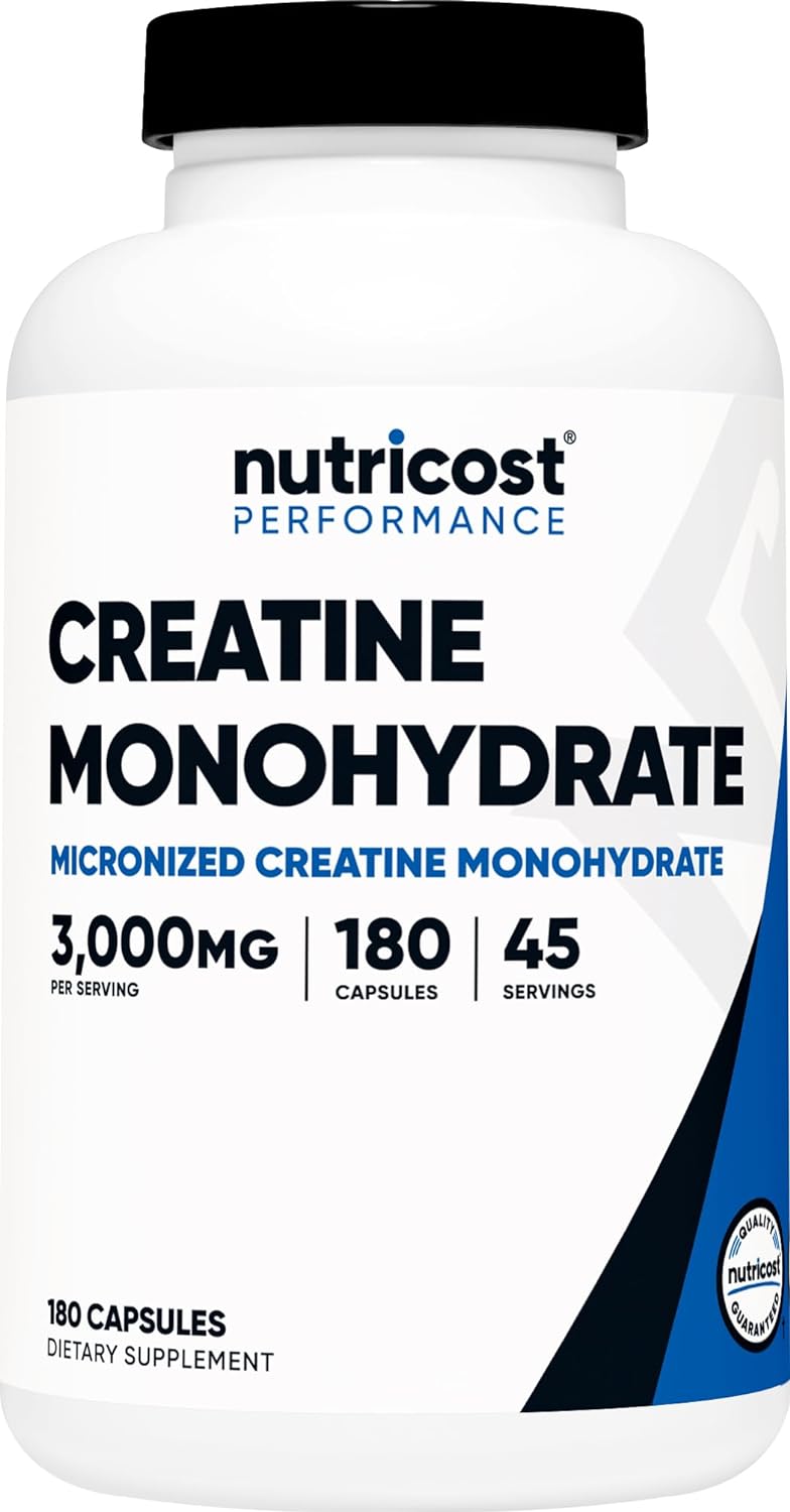 Nutricost Creatine Monohydrate Micronized Powder 500G, 5000mg Per Serv (5g) - Micronized Creatine Monohydrate, 100 Servings