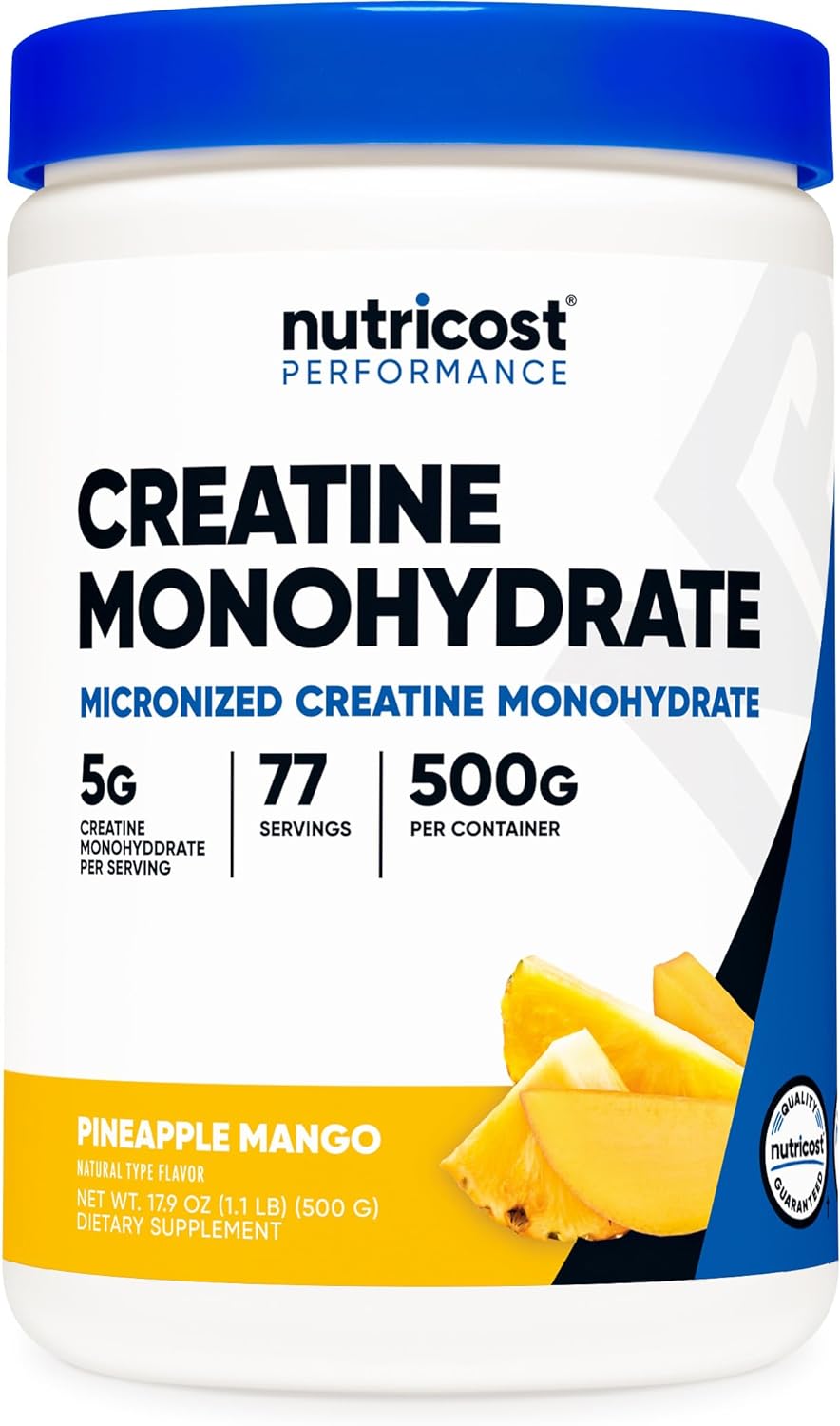 Nutricost Creatine Monohydrate Micronized Powder 500G, 5000mg Per Serv (5g) - Micronized Creatine Monohydrate, 100 Servings