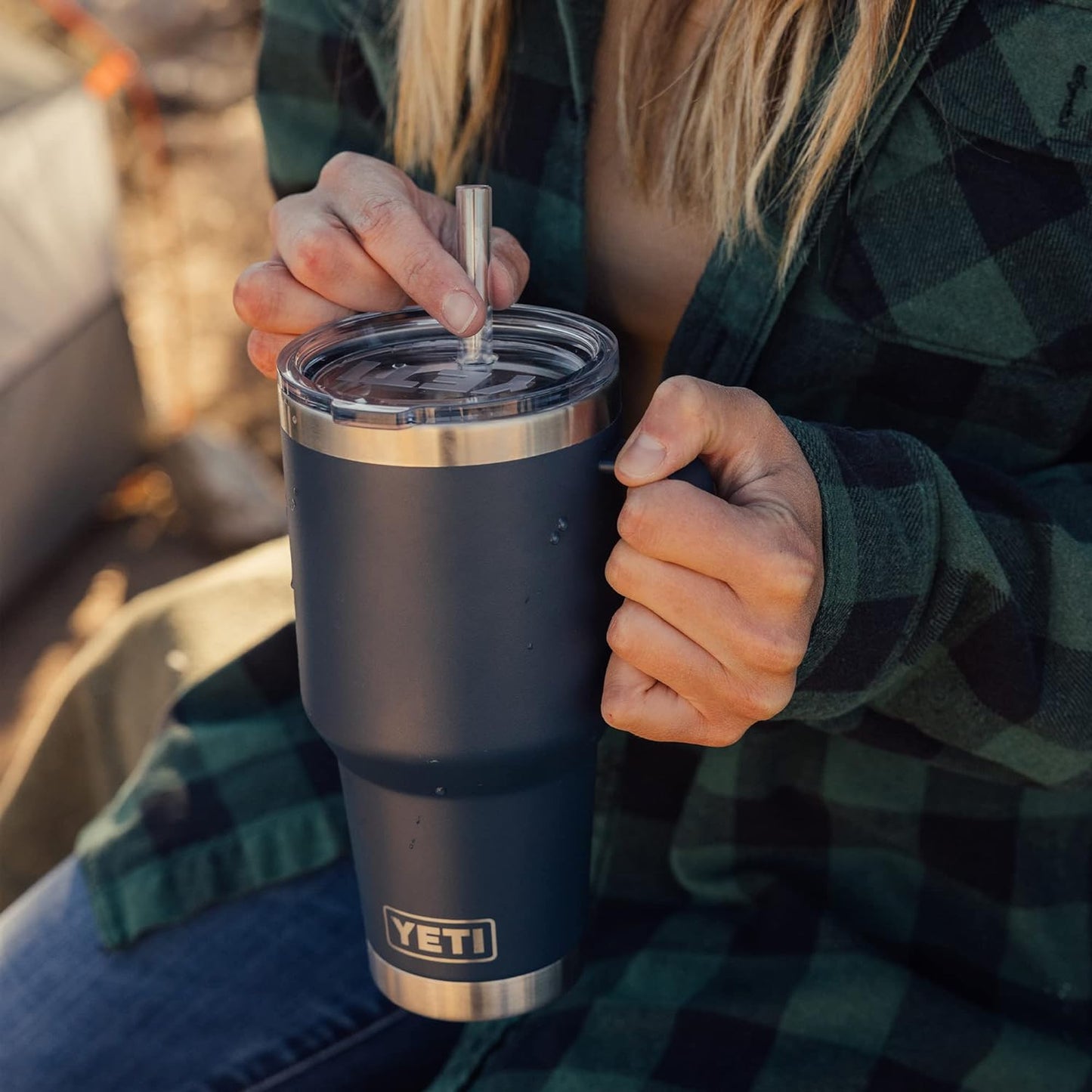 YETI Rambler 42 oz Straw Mug, Vacuum Insulated, Stainless Steel, White